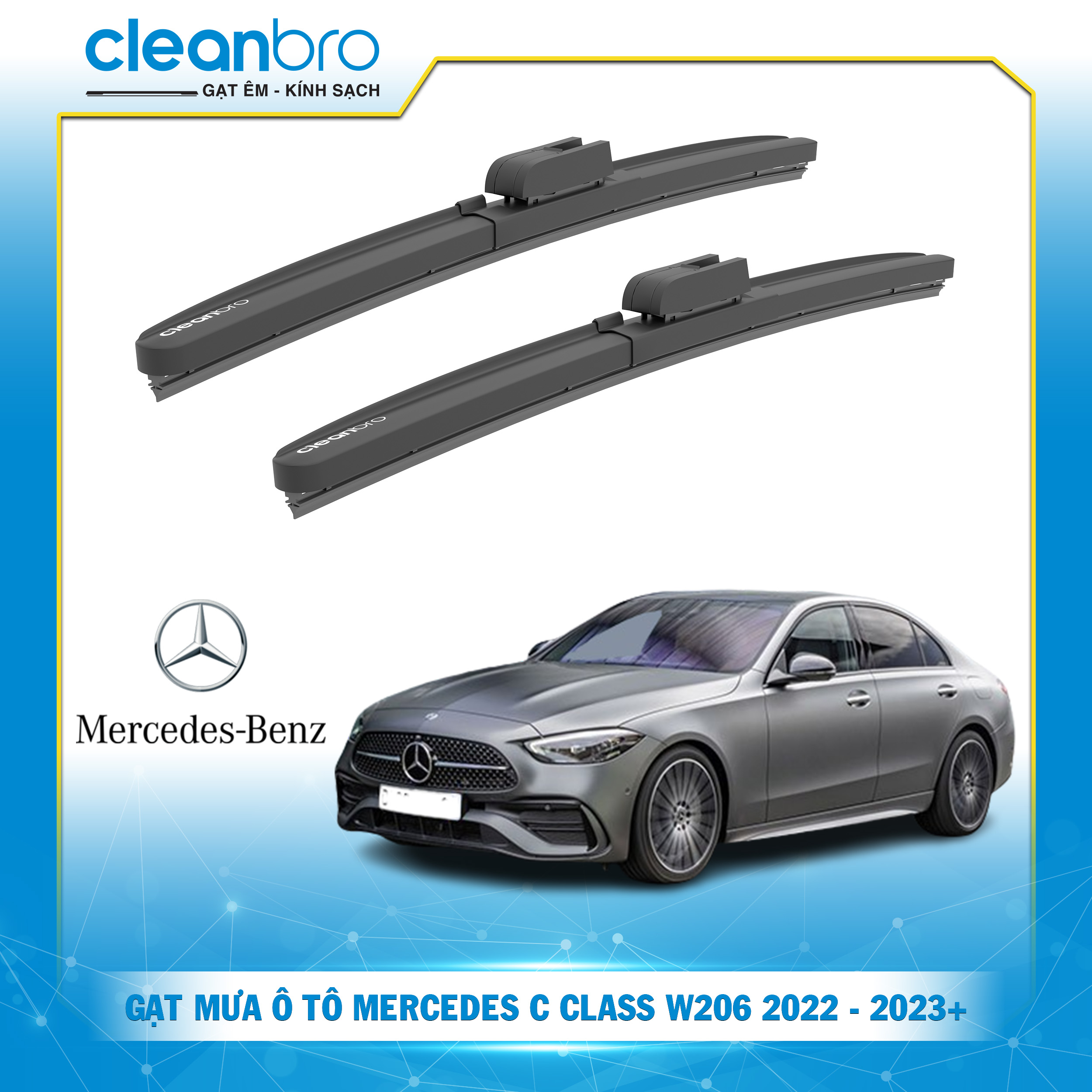 Gạt mưa ô tô hiệu ứng lá sen  Mercedes C Class W206 [2022-2023+]